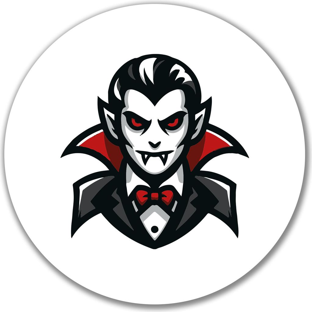 Huuraa Aufkleber Vampir Fabelwesen 10cm rund Sticker Geschenkidee