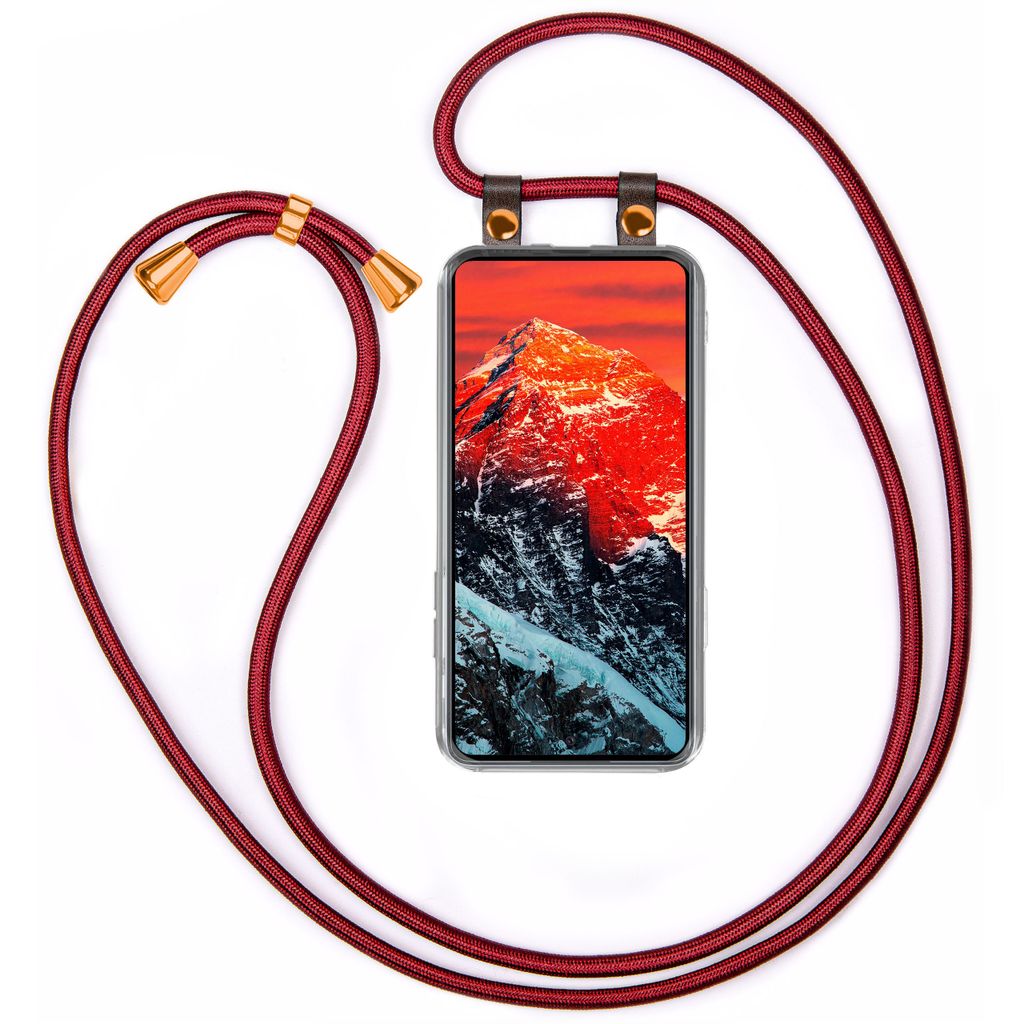 UMHÄNGEHÜLLE + KORDEL für Samsung Galaxy A52 / A52 5G, Farbe:Shiny Red