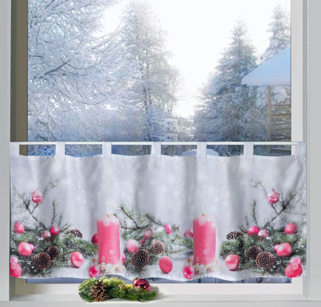 heimtexland ® Scheibengardine Weihnachten Deko Gardine Produktbild 