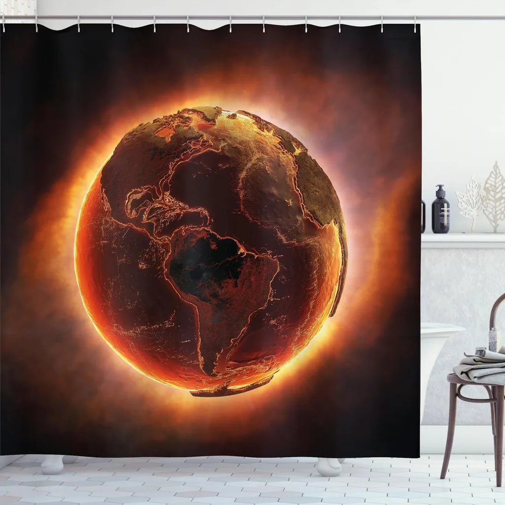 Tenda Doccia Riscaldamento Globale ABAKUHAUS 175x220 - Tessuto Turco