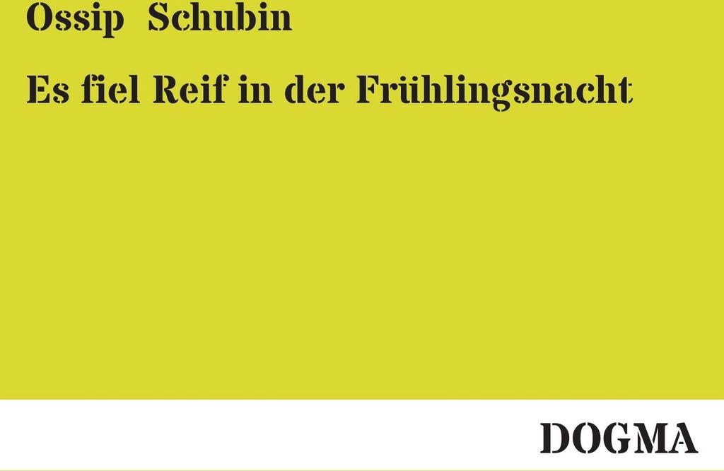 Es fiel Reif in der Frühlingsnacht