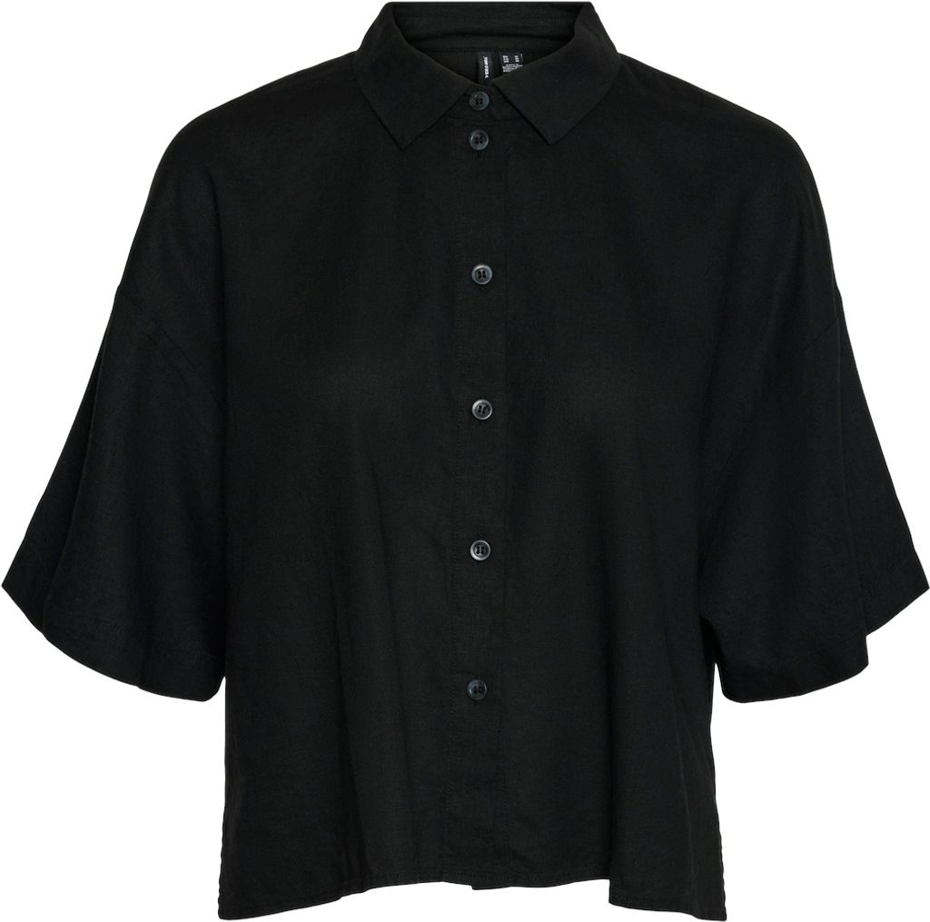 Vero Moda Linn 2/4 Kurzarmhemd Schwarz S Frau Schwarz S