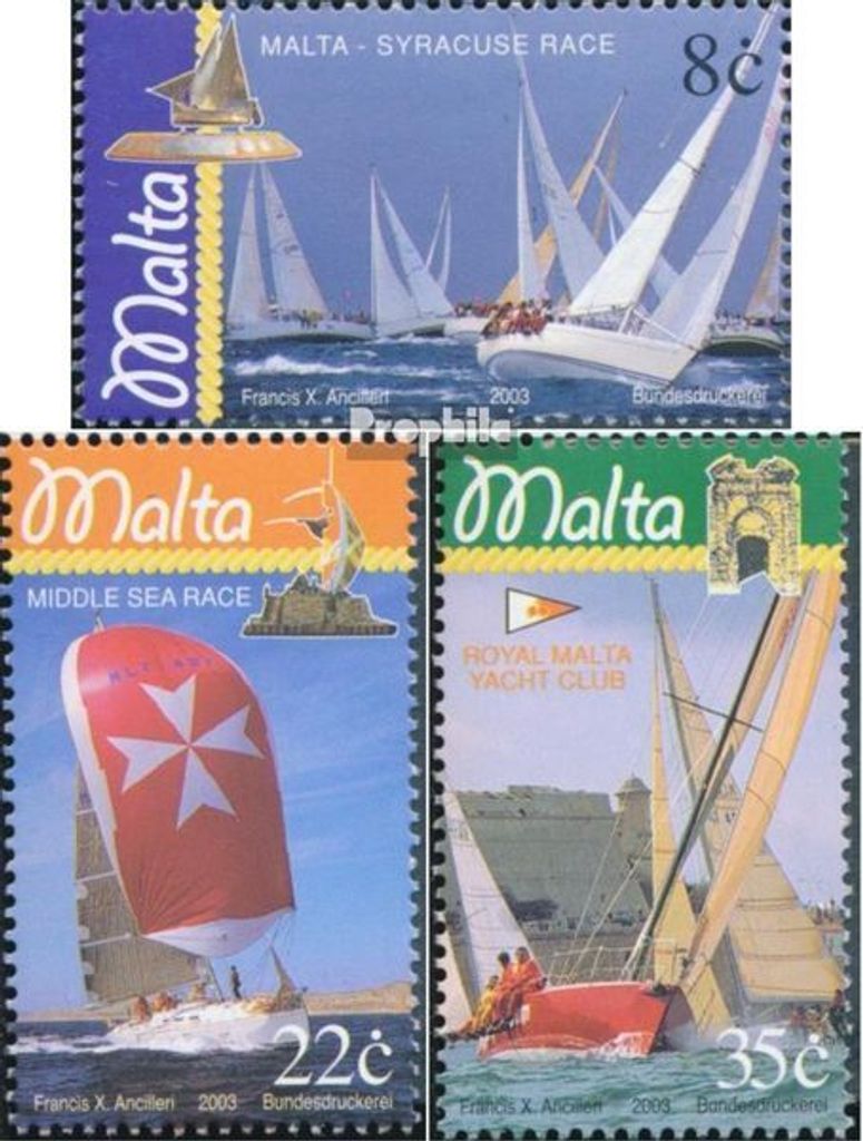 Briefmarken Malta 2003 Mi 1302-1304 (kompl.Ausg.) postfrisch Segeln