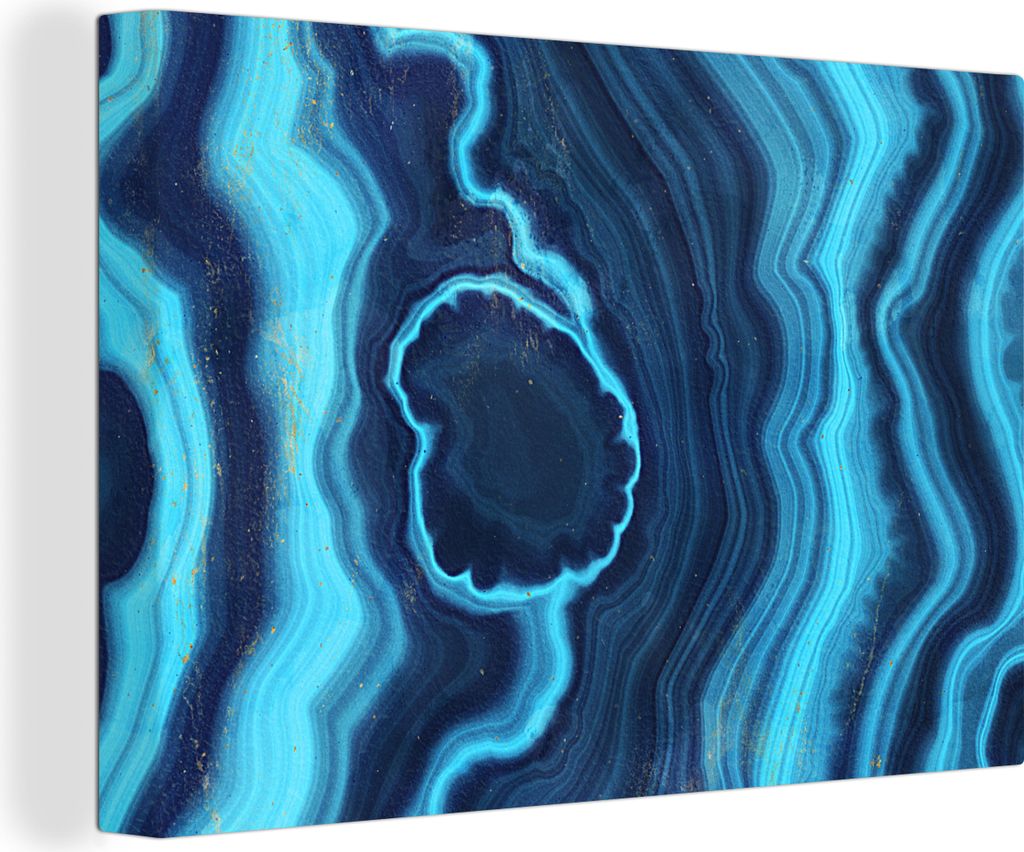 OneMillionCanvasses - Leinwandbilder - 150x100 cm, Achat - Neon - Blau - Edelstein, Wandbilder Kunstdruck Wanddekoration - Foto auf Leinwand - Ge...