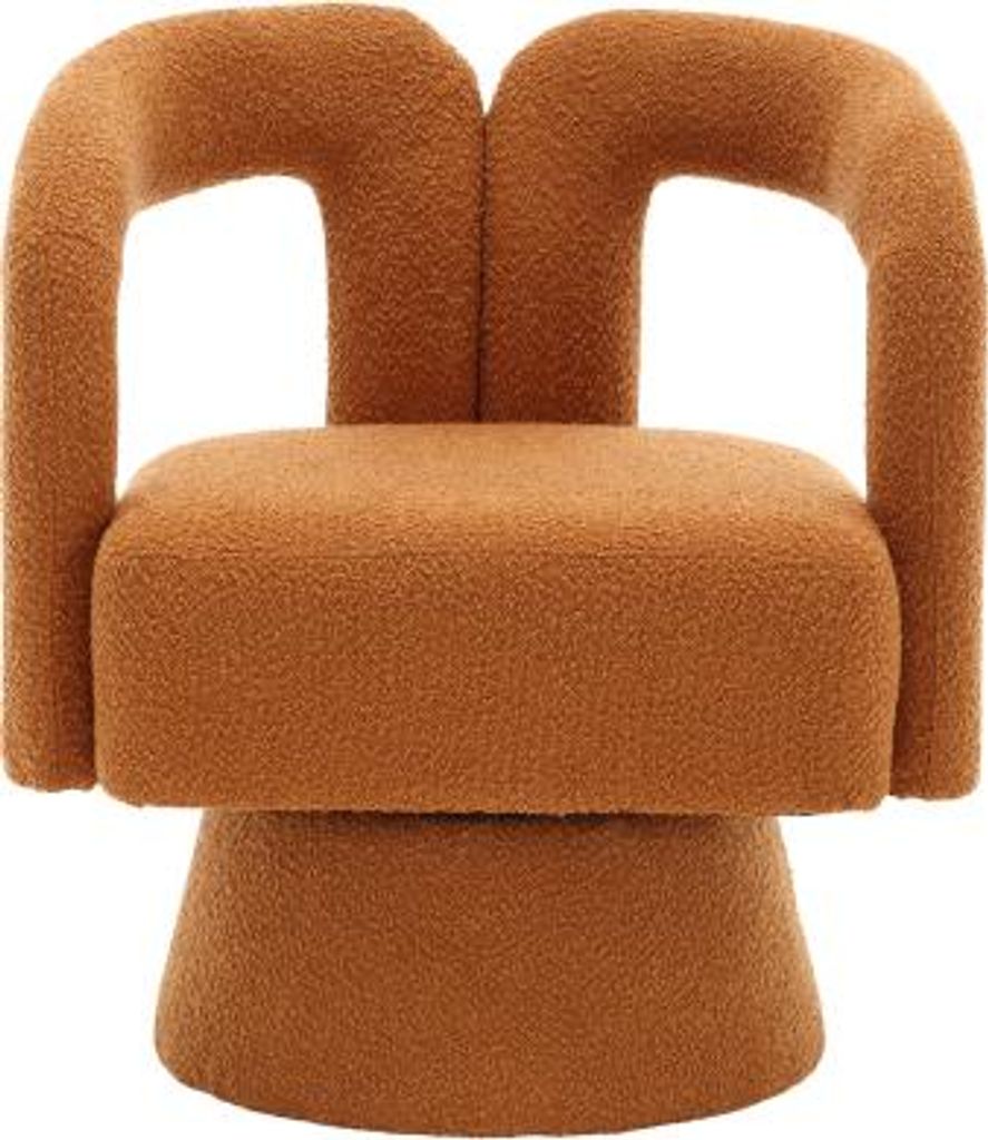 360 Grad Orange 67x55x74 cm Warteraeume Kuschelfass-Akzentstuehle runde Sessel mit breiter Polsterung flauschiger Stoffsessel Schlafzimmer Buero