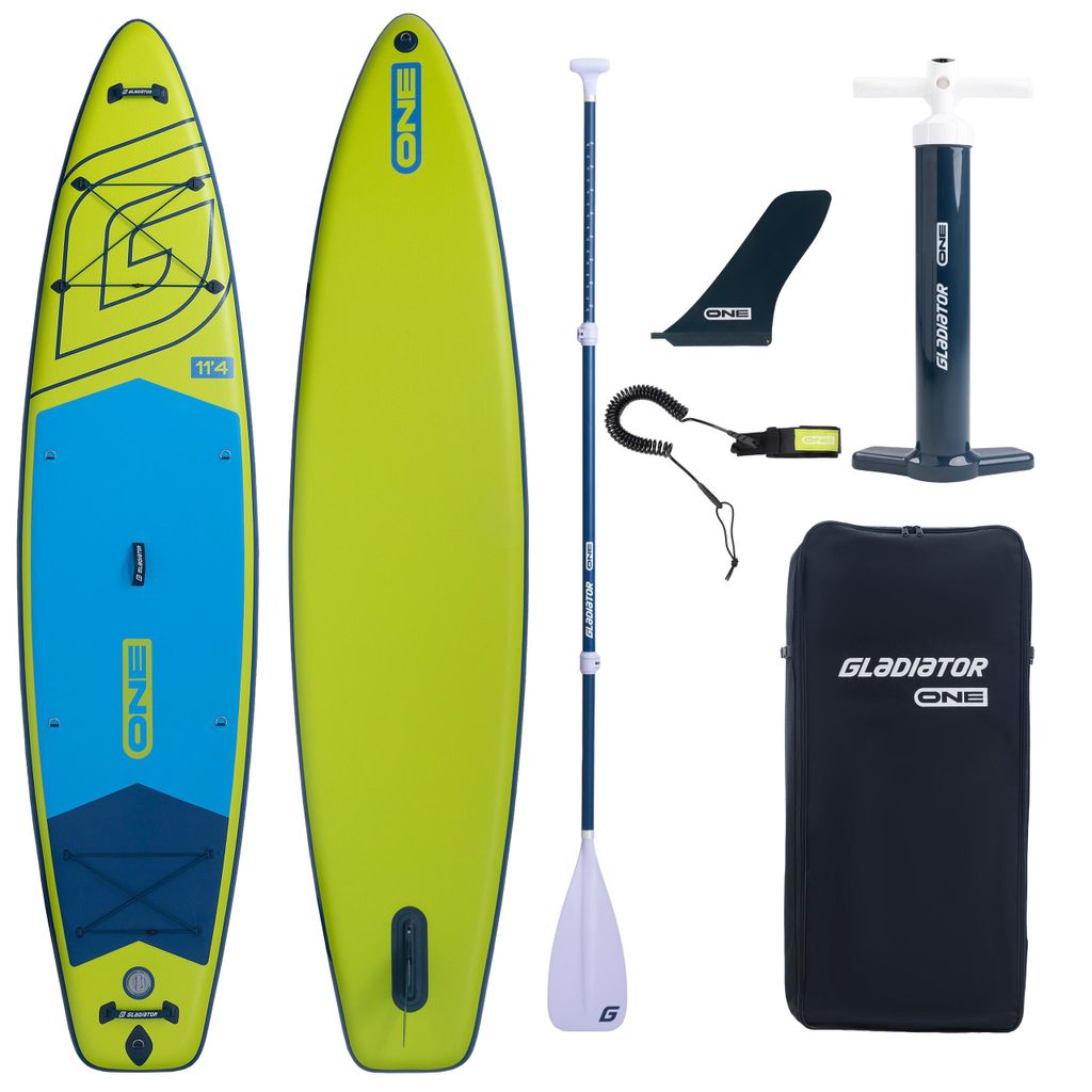 Gladiator ONE 11'4 SUP Board Touring Lime 2026 aufblasbar Komplettset