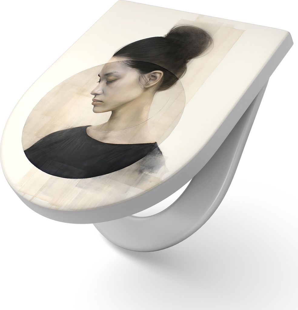 DEQORI WC-Sitz Duroplast 36,4x45,4 cm 'Innere Räume' Toilettensitz WC-Brille Design