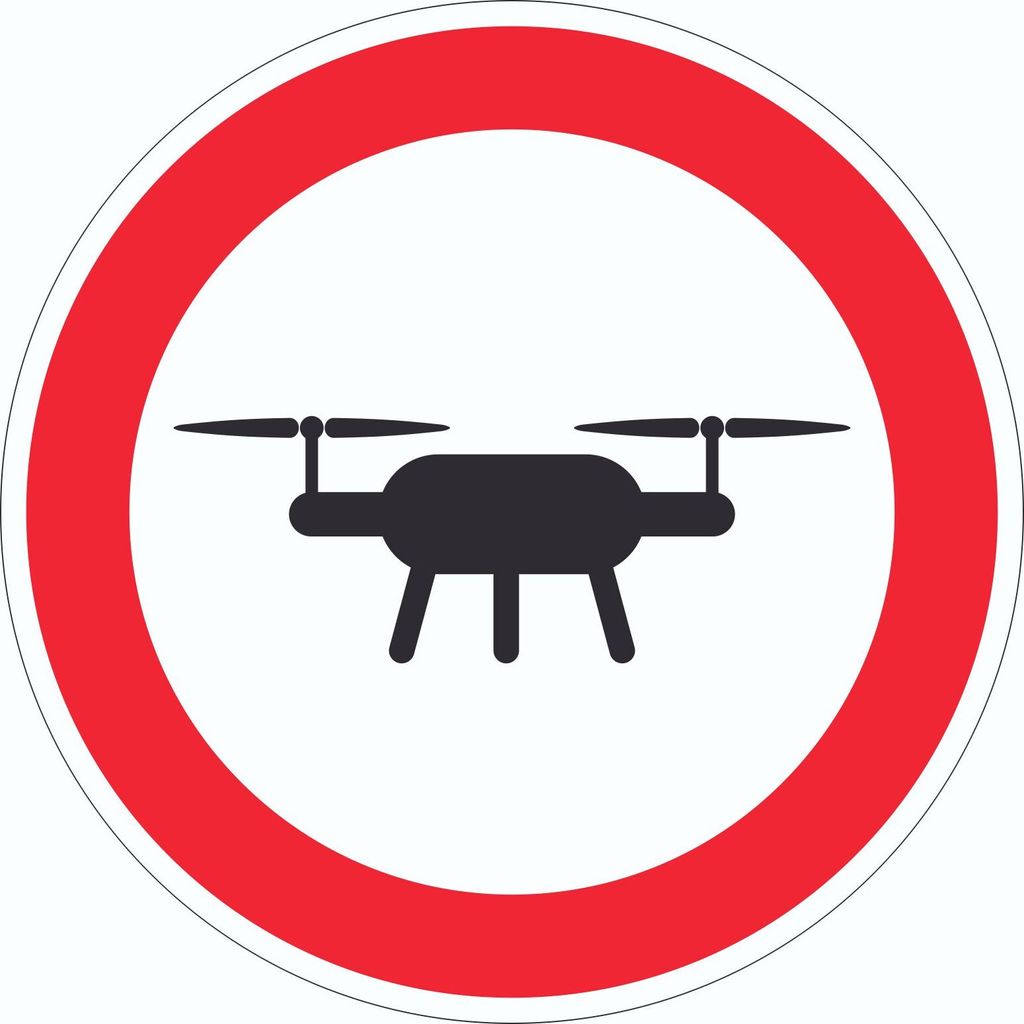 Drohnen Flugverbot Aufkleber Kreis Ø600mm
