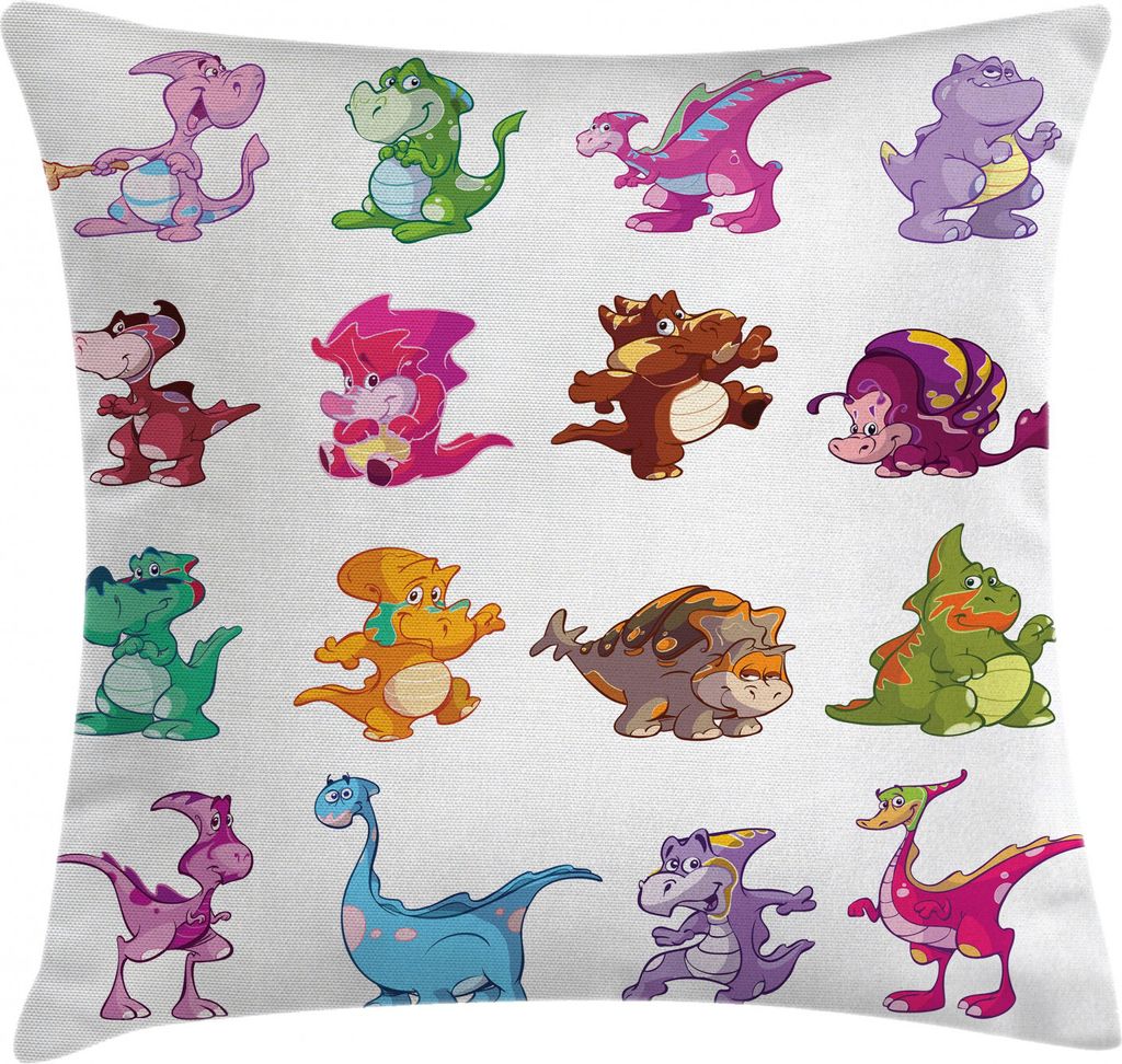 ABAKUHAUS Bunt Kissenbezug, Dinosaurier Aussterben, Waschbar mit Reißverschluss Kissenhülle mit Farbfesten Klaren Farben Beidseitiger Druck, 40 x...