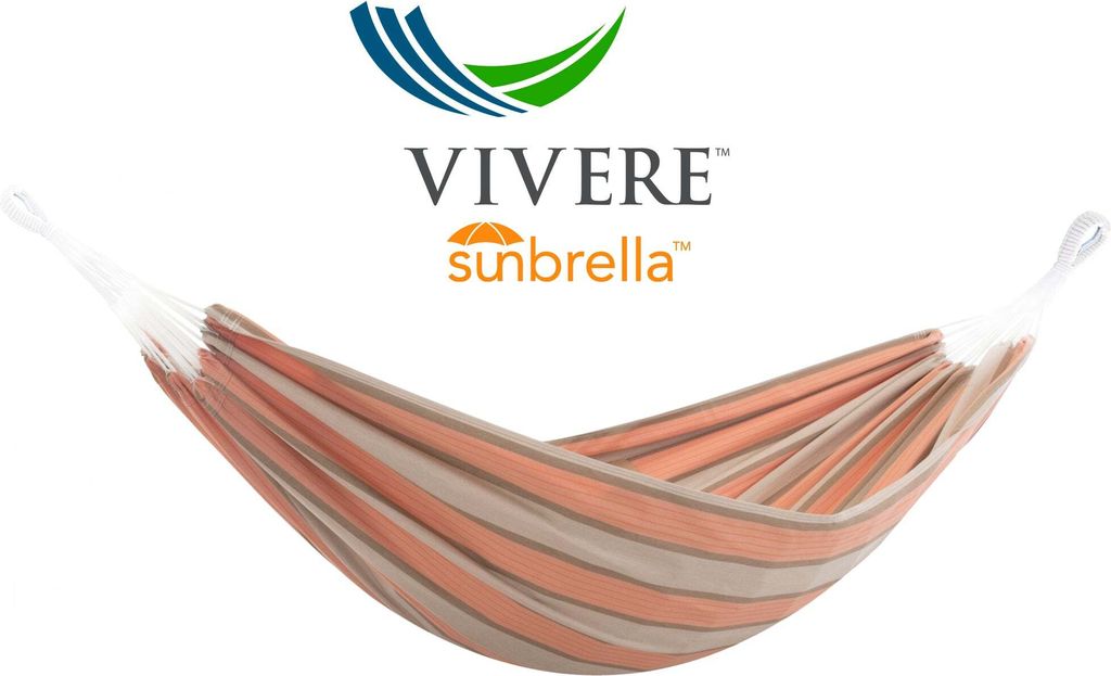 VIVERE Brazilianische Hängematte aus Sunbrella 370x140 cm – 200 kg Belastung - Cameo