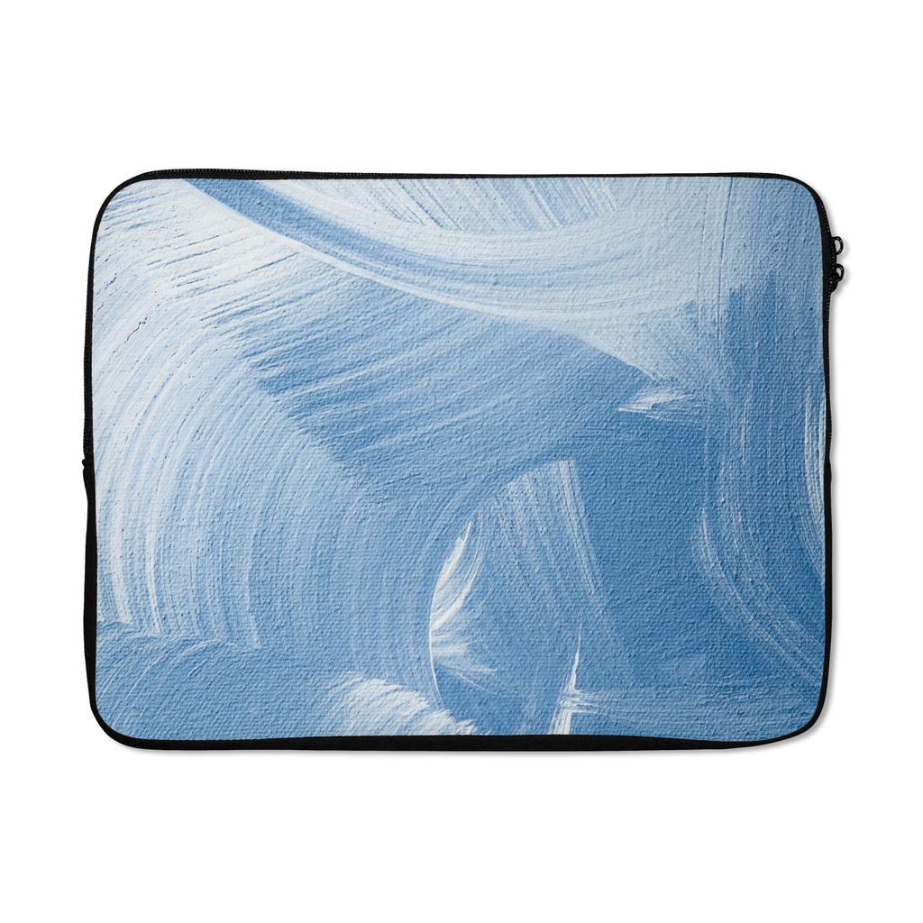 MuchoWow Laptop Hülle 17 Zoll Laptoptasche Acrylfarbe - Blau - Design - Zipper - Schutzabdeckung