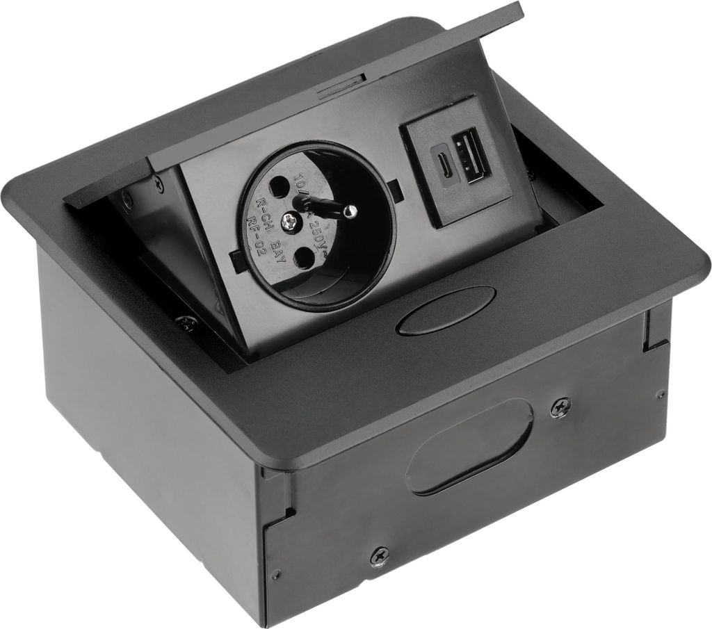 GTV - Nábytková zásuvka AVARO, 1x francúzska zásuvka, USB Obrázok produktu 