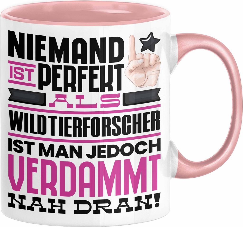 Wildtierforscher Geschenk Tasse Lustige Geschenkidee für Wildtierforscher Geburtstag Kaffee-Becher Niemand Ist Perfekt Aber Als Wildtierforscher I...