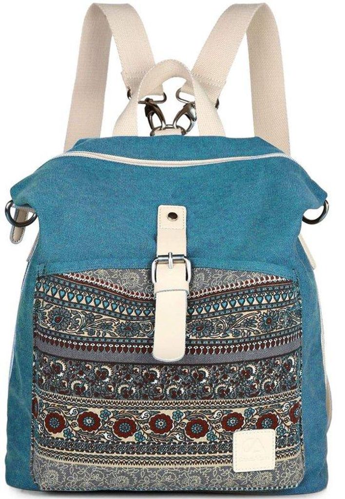 EVEOUT Vintage Unisex Casual Canvas College Schouderrugzak, Dames en Heren Laptoprugzak voor Werk School Reizen, Wandelen Kamperen Dagrugzakken