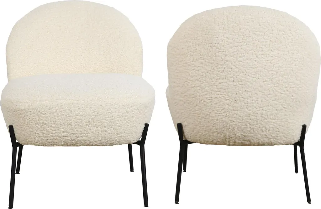 Fauteuil bouclette Helmi écru - Solution confort pour petit salon chic