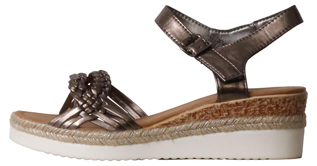 Kompensationssandalen mit Riemchen