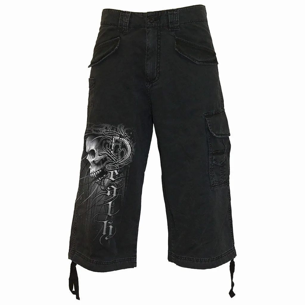 Short noir unisexe Death Forever - Ne se déforme pas et reste confortable