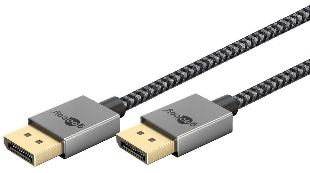 goobay DisplayPort Kabel 2.0/2.1 Slim, (1 Meter)