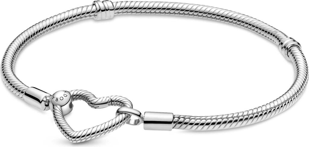 PANDORA damesarmband van sterling zilver met hartvormige Productafbeelding 
