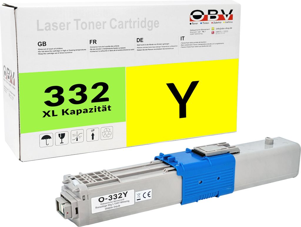 Kompatibler Toner für OKI C332dn MC363dn ersetzt 46508709 Gelb - ca. 3.000 Seiten