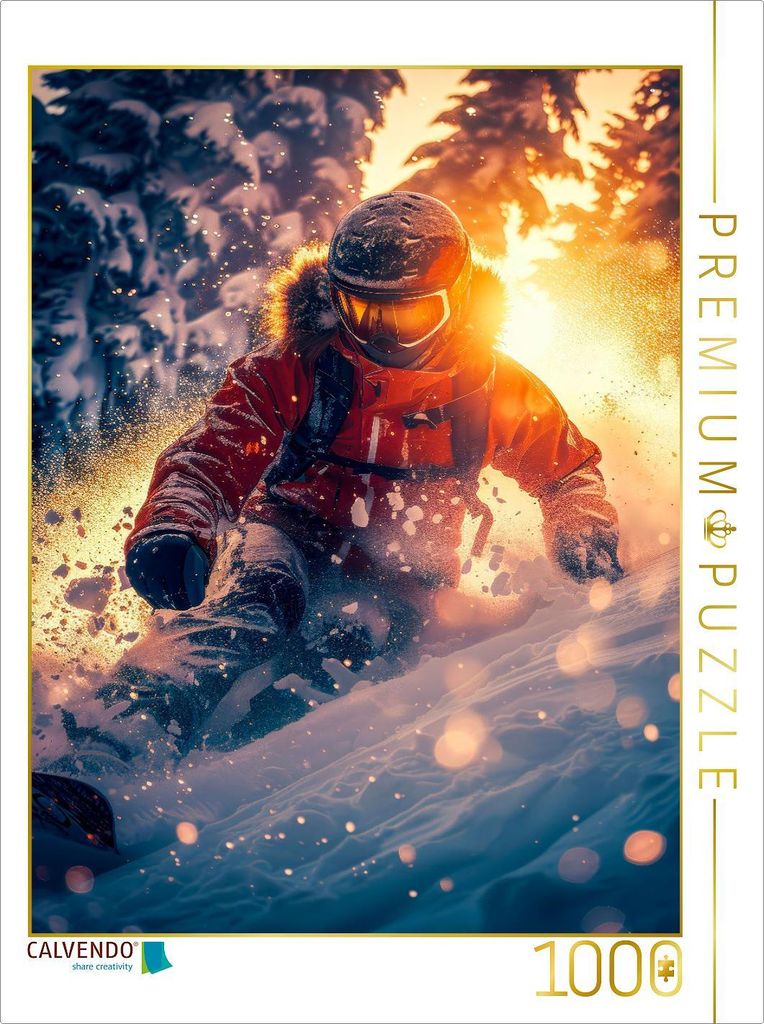 CALVENDO Puzzle Spaß im Pulverschnee | 1000 Teile Lege-Größe 64x48cm Foto-Puzzle für glückliche Stunden