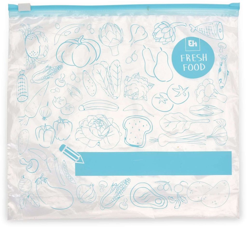 Plastikbeutel mit dichtem Verschluss für Kühl- und Gefrierschrank, 3L, 10er-Pack