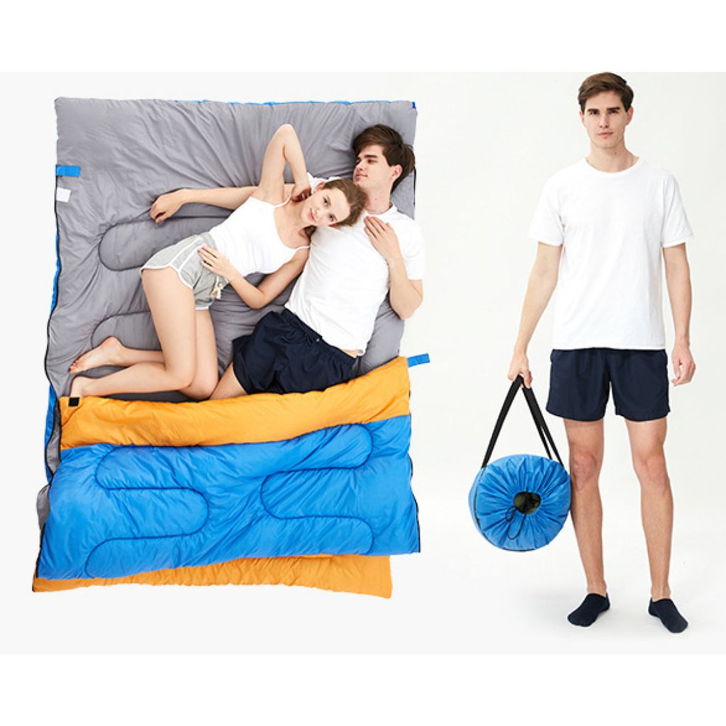 Costway 2 in 1 Doppelschlafsack Einzelschlafsack XL Deckenschlafsack