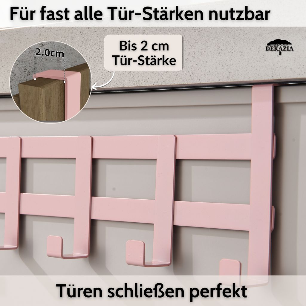 DEKAZIA® Türgarderobe zum Einhängen Rosa | Türgarderobe Produktbild 3