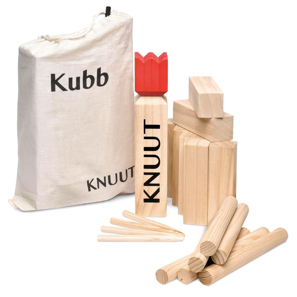 Toyfel Kubb Outdoor Spiel XXL Knuut mit Stoffbeutel