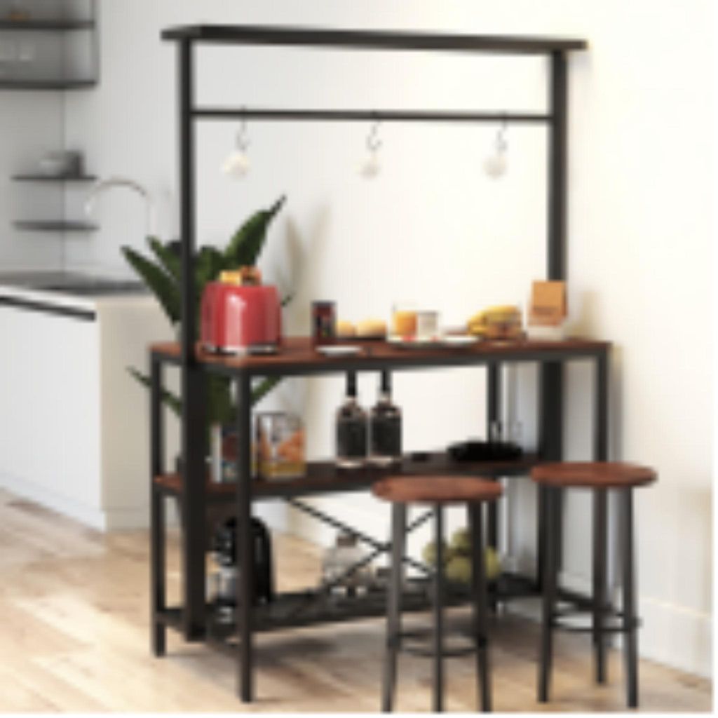 Bar-Tisch Fuer Zuhause Schwarz 120x60x180 cm Mit Produktbild 
