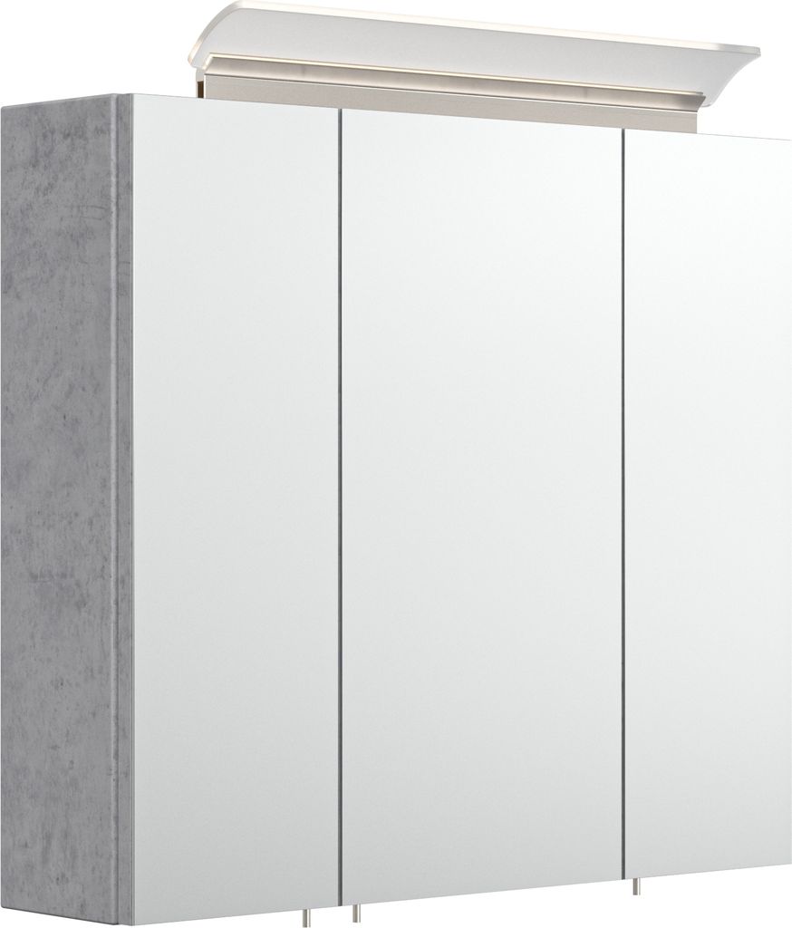 Spiegelschrank 70 inklusive LED-Acrylglaslampe beton EEK: F