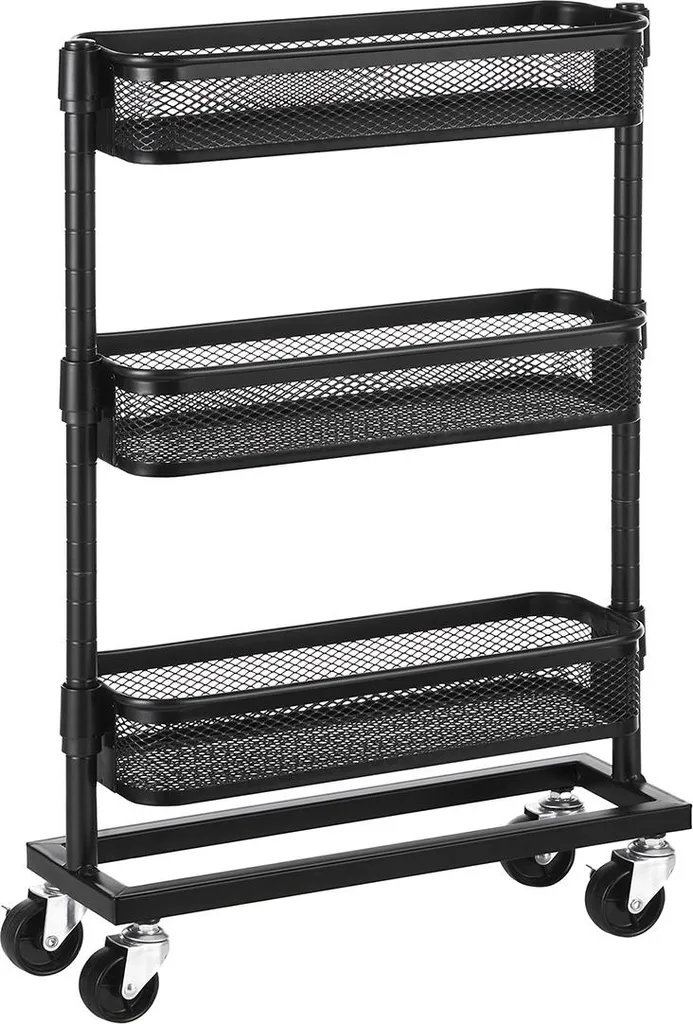 Chariot noir pliable en aluminium léger avec poignée télescopique réglable