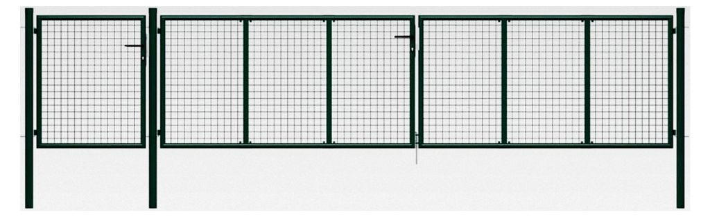 Doppeltor Gartentor 500x75 cm Doppelflügeltore Metall Einfahrtstor Hoftor Abschließbar Gartentür Zauntor Tür Gartenpforte Pforte Verzinkter Stahl