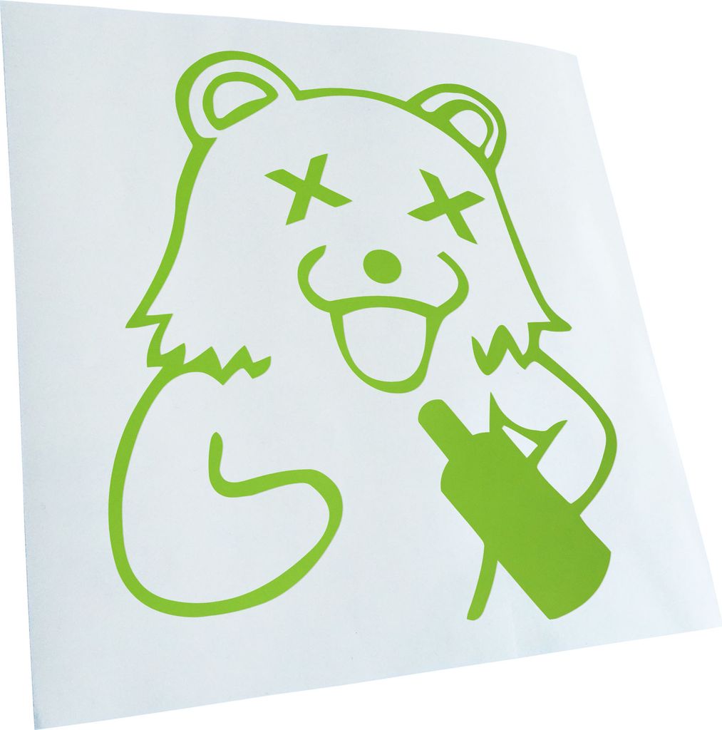 Kiwistar - Autoaufkleber - lindgrün - 60 x 65 cm - Pedobär Trinker - Heckscheibenaufkleber - Aufkleber für Auto Kfz Fahrrad, LKW, Truck Mofa