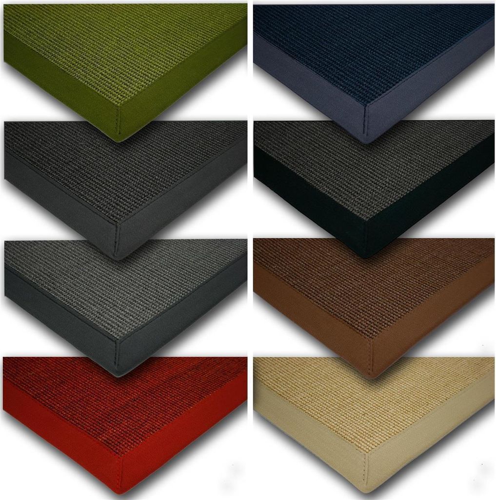 Sisal Teppich Astra Manaus mit 5cm Baumwollbordüre Anthrazit 41/42 65x140cm