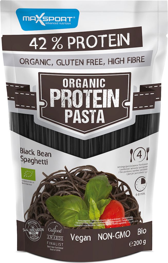 Max Sport Organic Protein Pasta 200 g Spaghetti (schwarze Bohnen) / Protein Nudeln, Reis / Glutenfreie, ballaststoffreiche -Eiweißnudeln