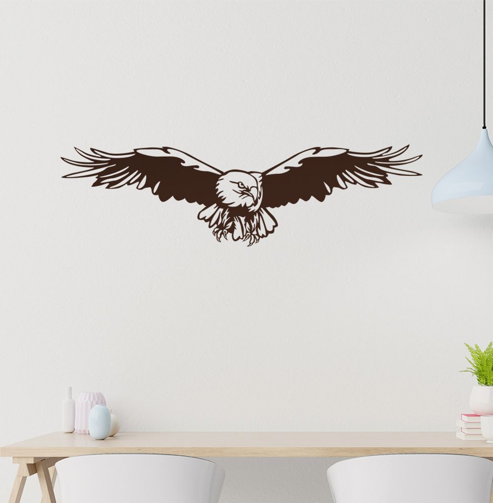 Adler Wandtattoo in 6 Größen - Wandaufkleber Wall Sticker - Dekoration, Küche, Wohnzimmer, Schlafzimmer, Badezimmer
