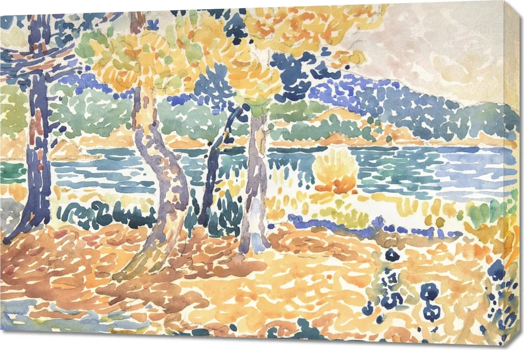 Quadro 90x60 cm Pines Henri-Edmond Cross Vintage per Salotto Elegante