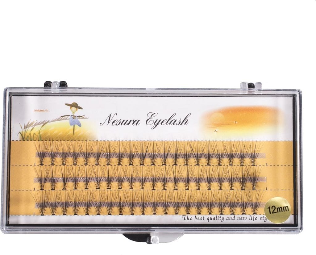 Sunone Nesura kępki rzęs premium 12mm, 60 sztuk