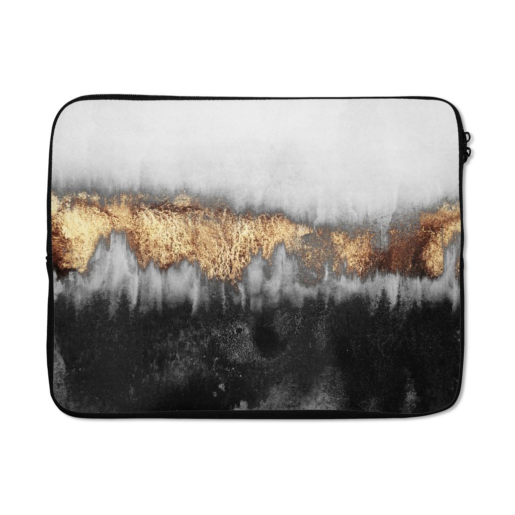 MuchoWow Laptop Hülle 15 Zoll Gold - Chic - Abstrakt Laptoptasche - Laptoptasche - Sleeve - Rundum-Schutz