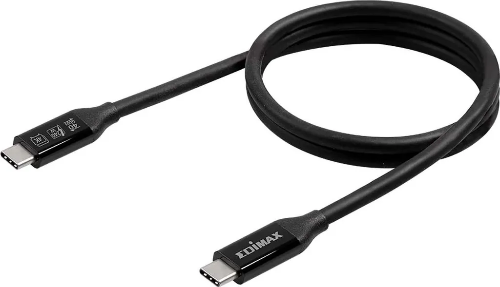 Câble USB4 2m EDIMAX 40Gbps : Solution Charge Rapide & Vidéo 5K TB3