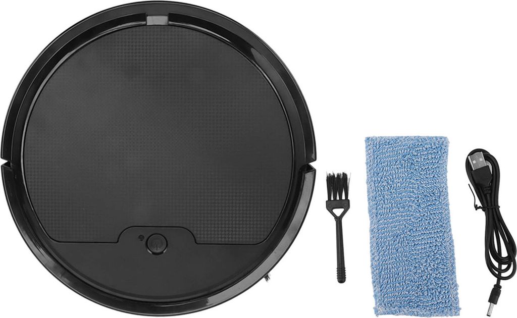 In 1 Robot Vacuum Cleaner USB Charging 1800Pa Suction Timing Function Smart Automatic Mop Sweeper with 400ML Dust Box Black