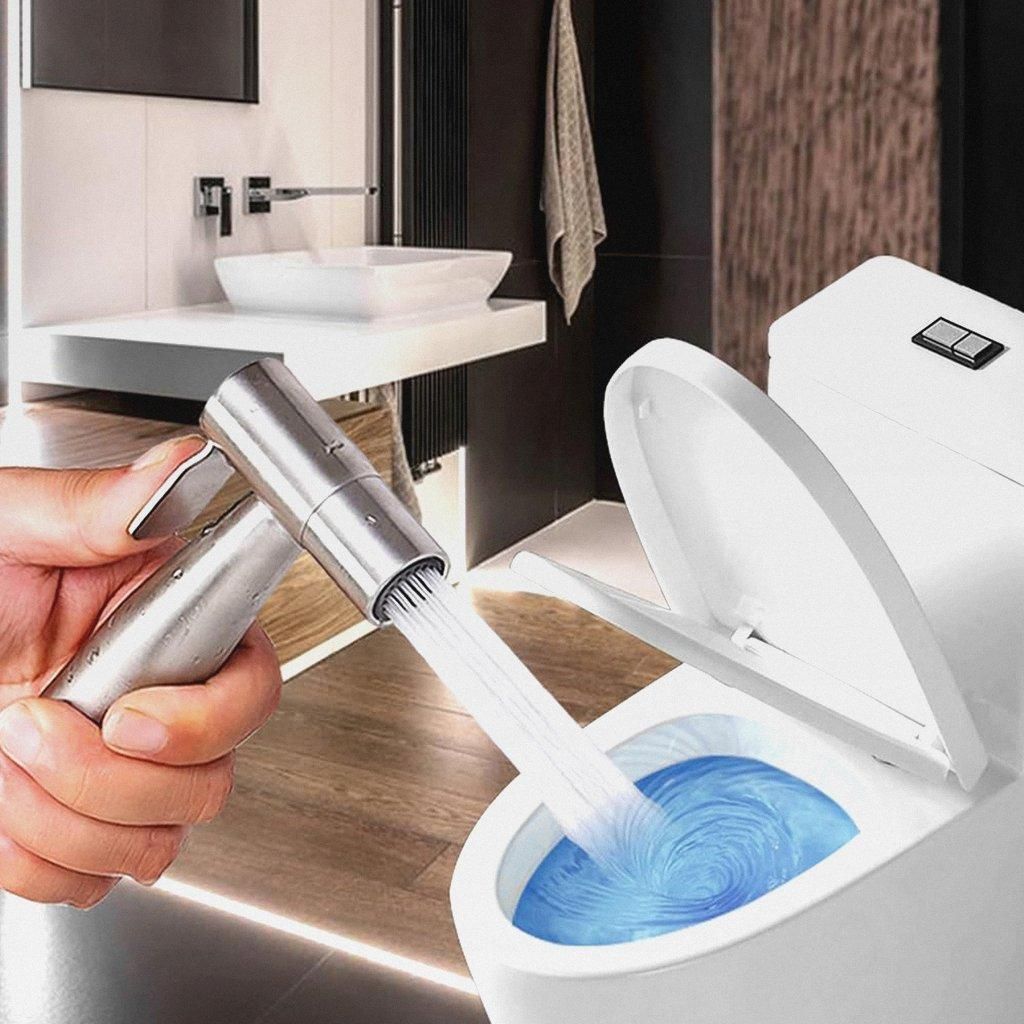 Bidet-Dusche aus Edelstahl 304 – Handsprüher für Badezimmer, Windelreinigung und Toilettenpapier (Silber)