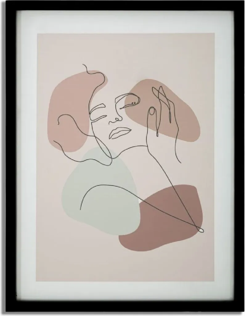 Reproduction d'Art Multicolore Face 35x47 cm avec Cadre de Finition
