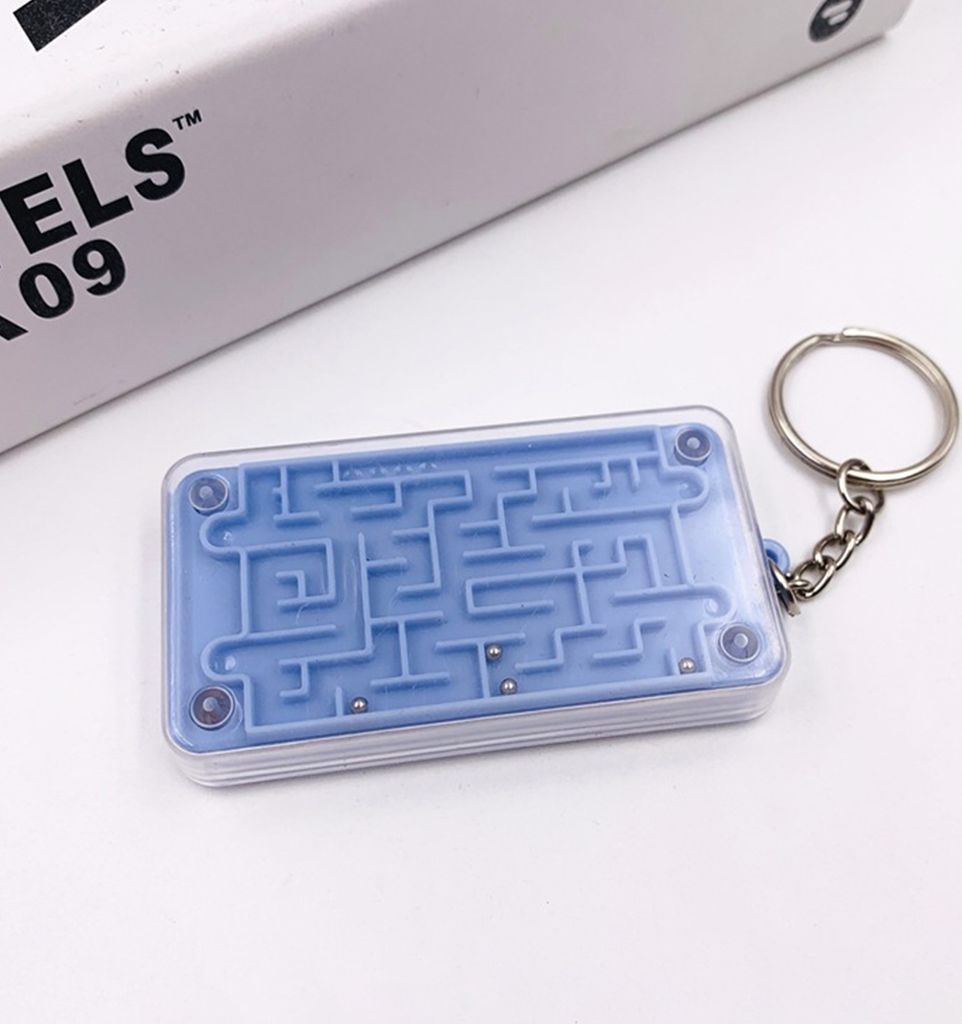Elektronischer Taschenrechner mit Keyring Labyrinth Design ABS Easy Carry Digital Display kleiner Taschenrechner für Kinder-Blau
