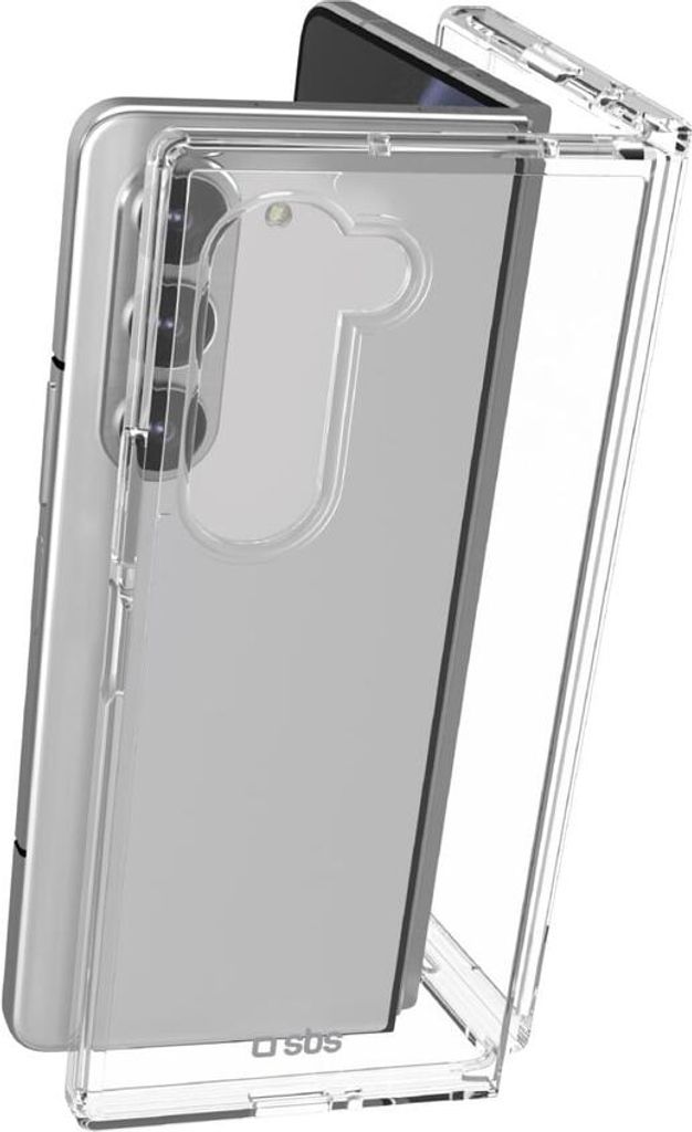 SBS Hybrid Case fr Samsung Z Fold 6, Flip-Hlle, kompatibel mit kabelloser Aufladung, Transparent