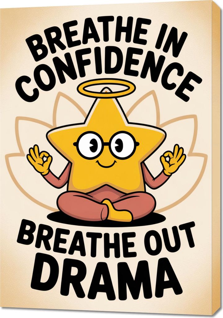 Bild 70x100cm Motivationsaffirmation Retro Vintage Für das Wohnzimmer Breathe