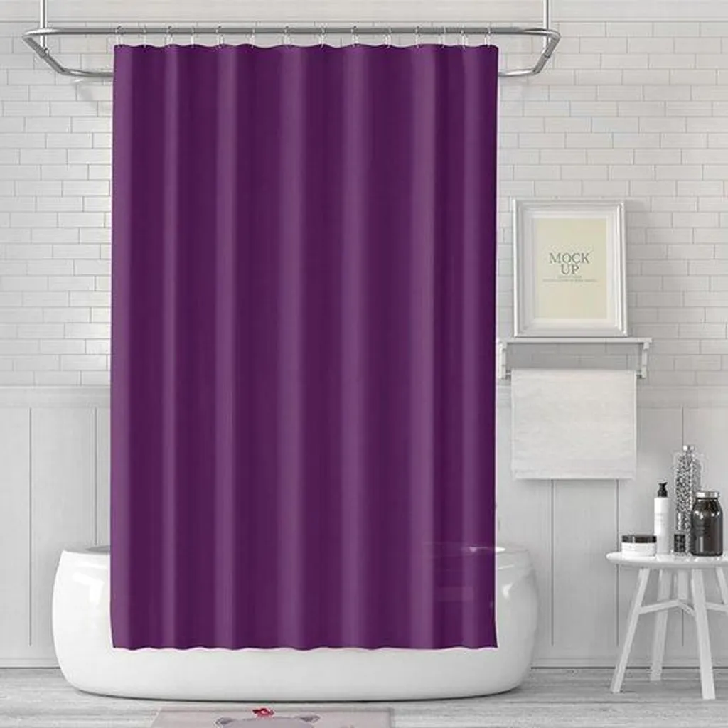 Rideau de douche anti-projections d'eau 180x180 cm avec crochets solides