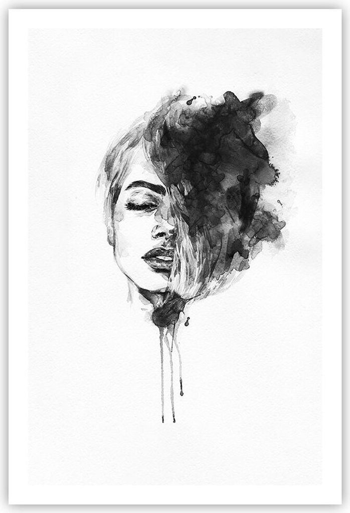 Poster - Poster ohne Rahmen - Frau Gesicht Abstraktion - 61x91,5 cm - Wand Bild - Wanddeko - Wandbilder - Kunstposter - Wandposter - Bilder - Kunst...