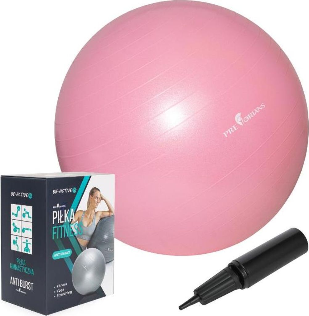 Gymnastikball 65 cm Anti Burst Fitnessball Sitzball Yoga-Ball Bis 100 kg mit Pumpe Rosa